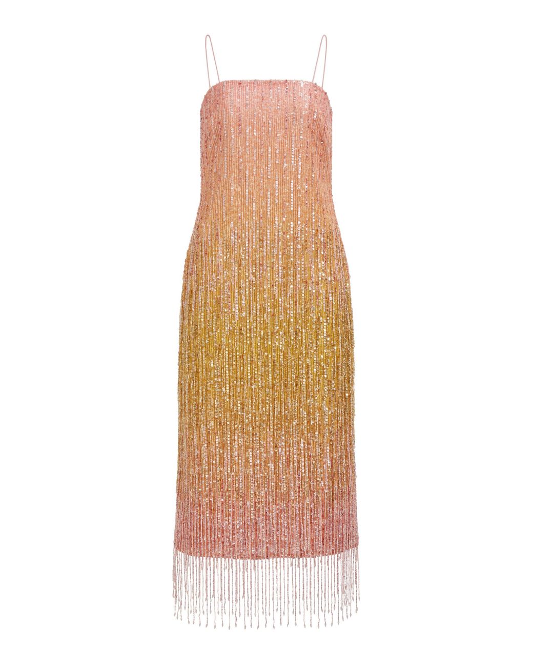 Aje. Natural Amulet Sequined Linen-Blend Midi Dress
