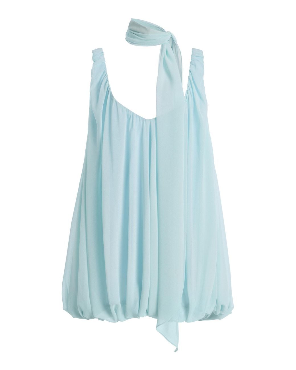 De La Vali Blue Exclusive La Isla Isla Chiffon Mini Dress