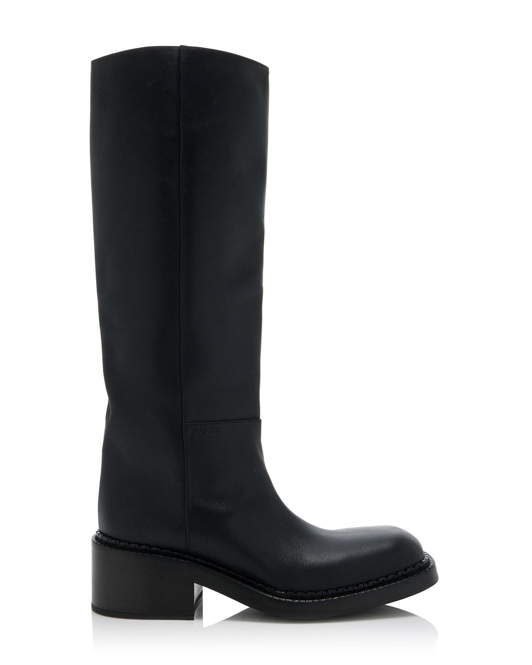 Prada Black Leather Knee Boots