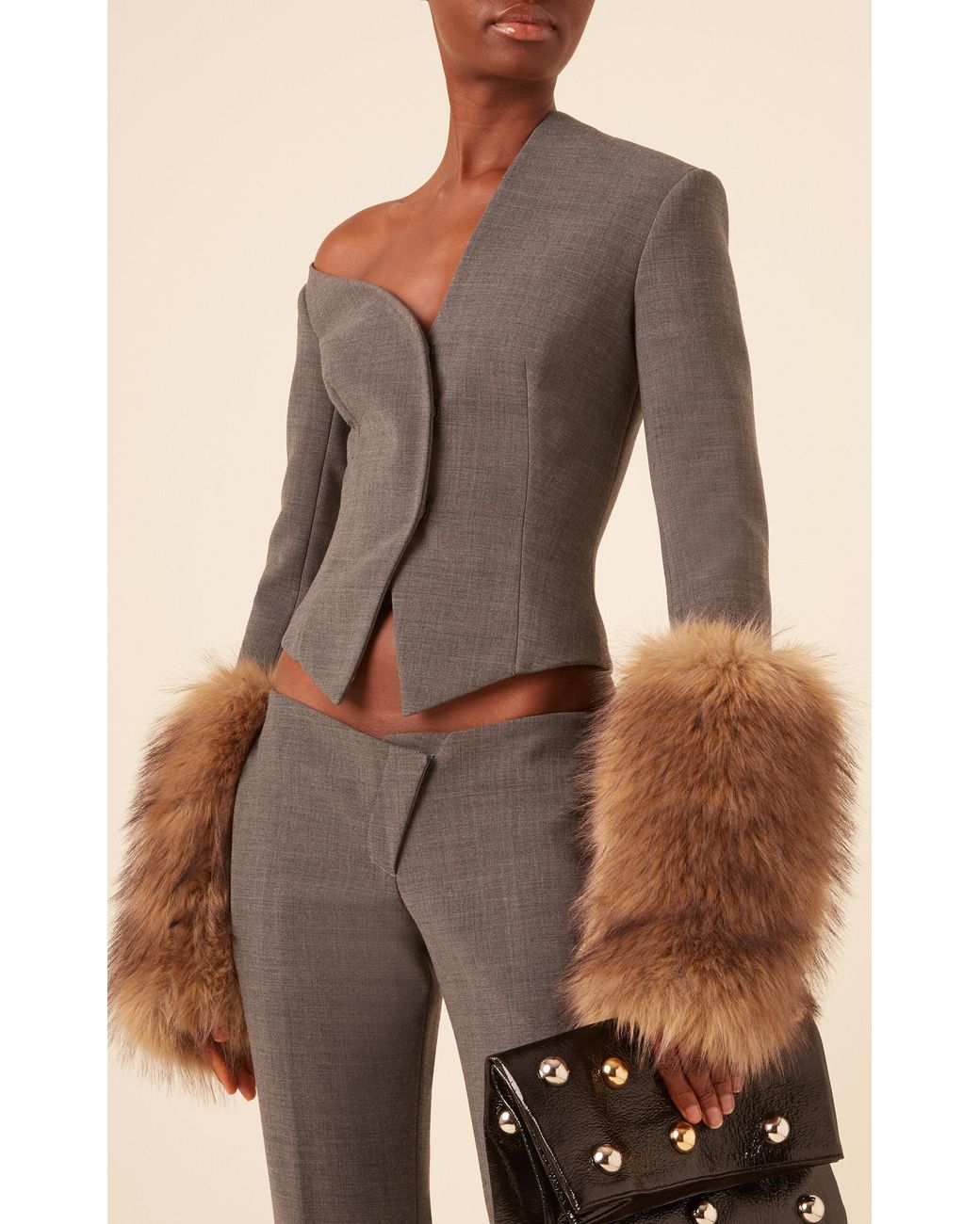 ジャケット・アウター asymmetry fur middle coat FREAK'S STORE/ファーミドルジャケット｜Daytona Park(FREAK'S