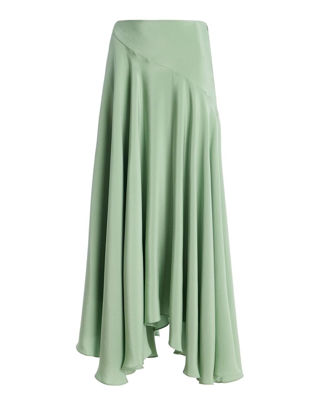 Rodarte Green Exclusive Bias Silk-Crepe Midi Skirt
