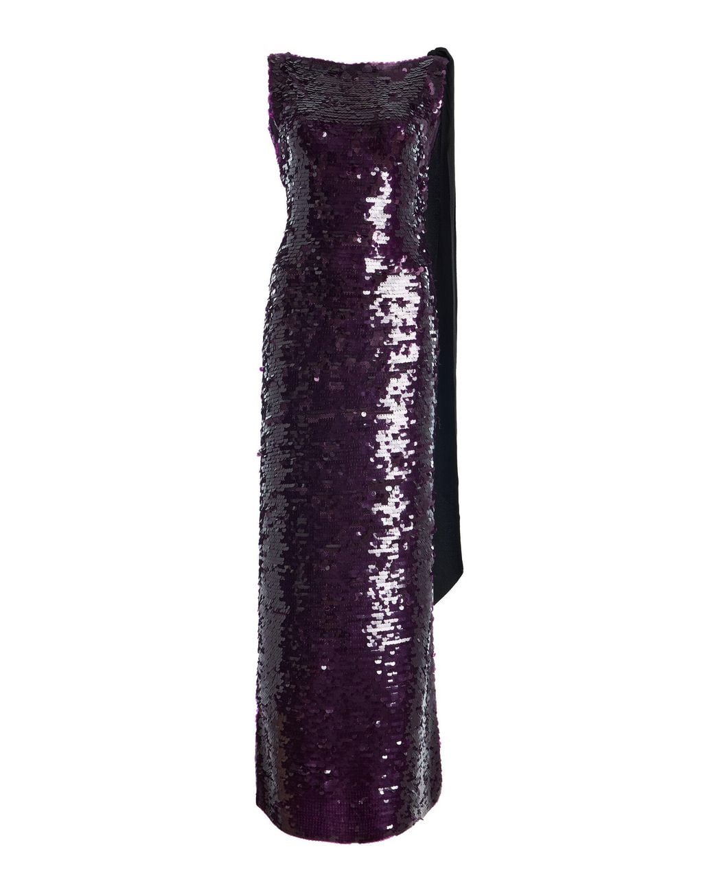 Carolina Herrera Purple Sequined Tea-Length Dress