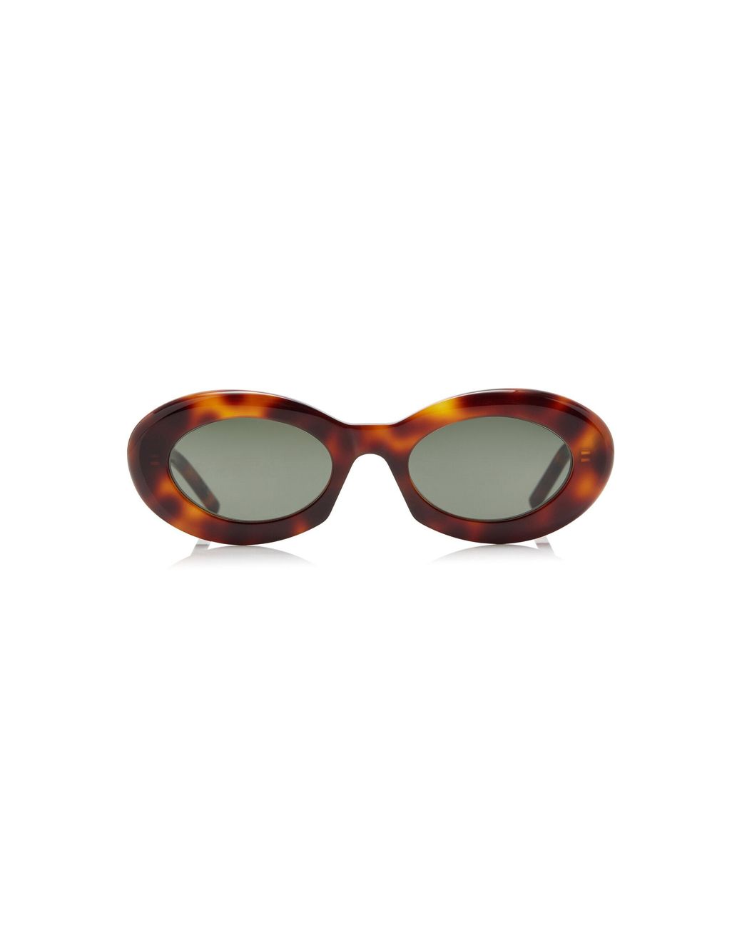 Saint Laurent Brown Oval-frame Acetate Sunglasses