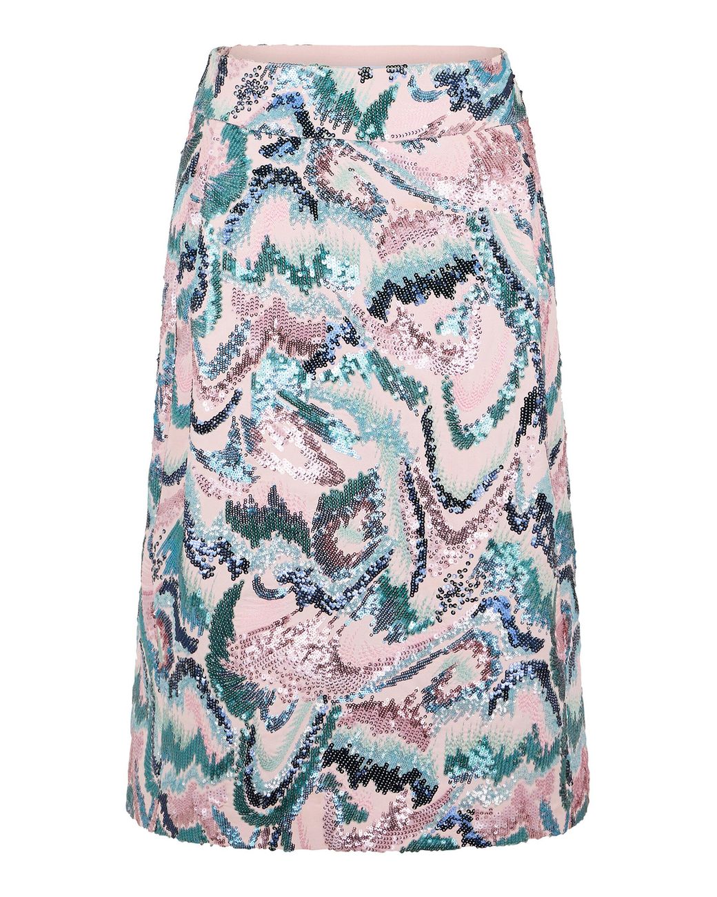 Rabanne Blue Sequined Midi Skirt