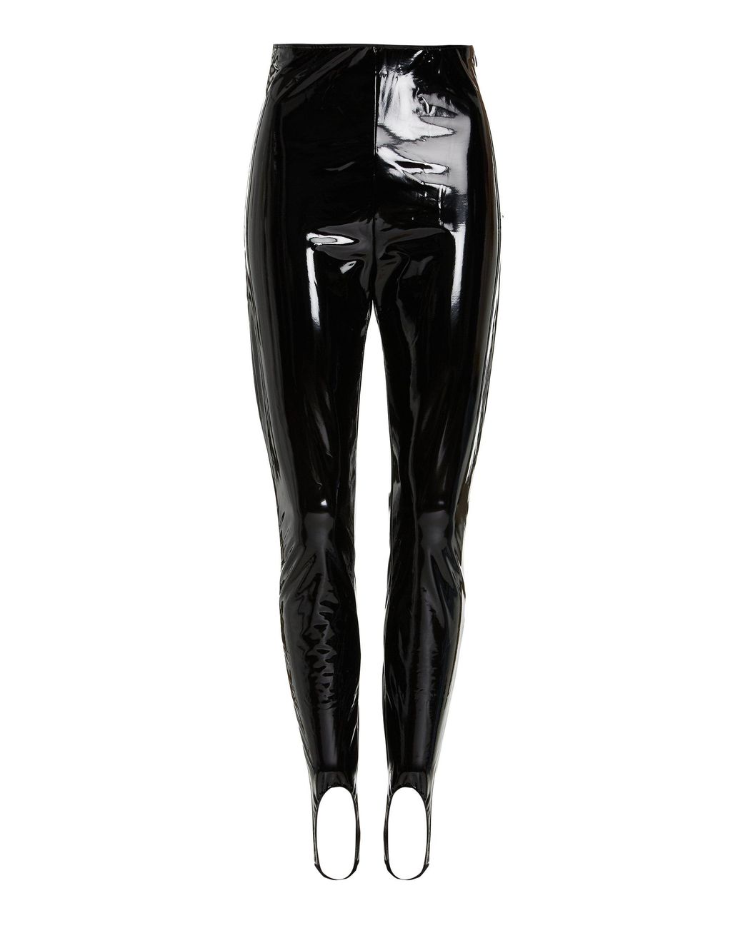 AMINA MUADDI X Wolford High-rise Latex Stirrup Leggings in Black | Lyst