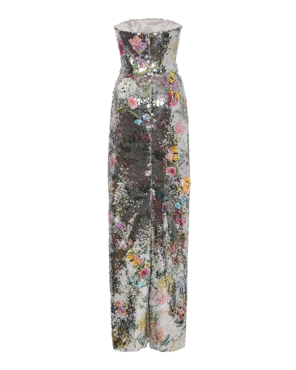 Monique Lhuillier Embroidered And Sequined Strapless Gown in