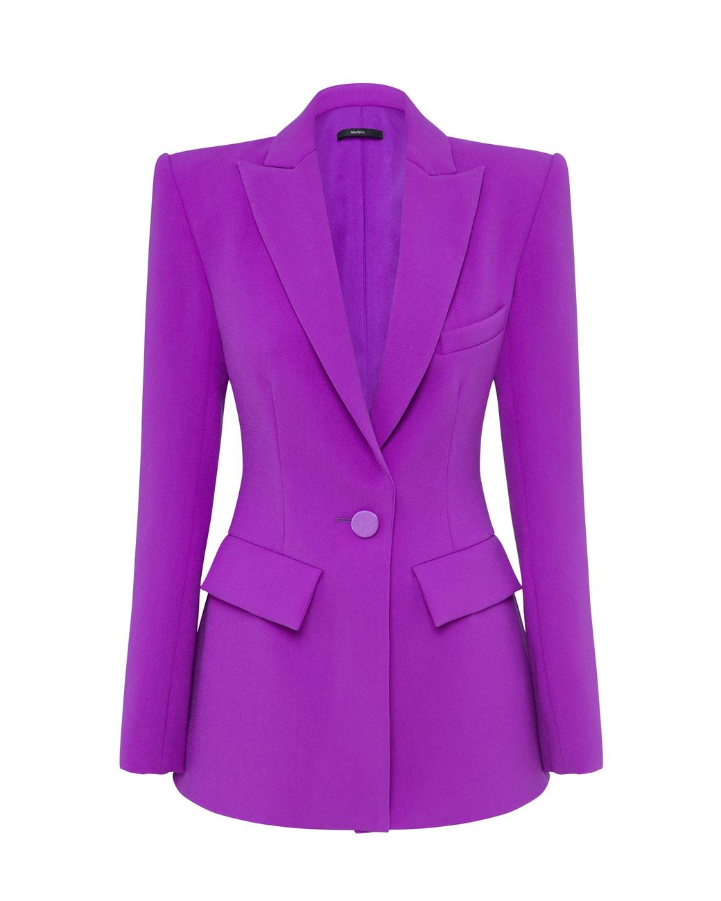 【ALEX PERRY】neon double-breasted stretch-crepe ブレザー alex-perry-purple-Alex-Stretch