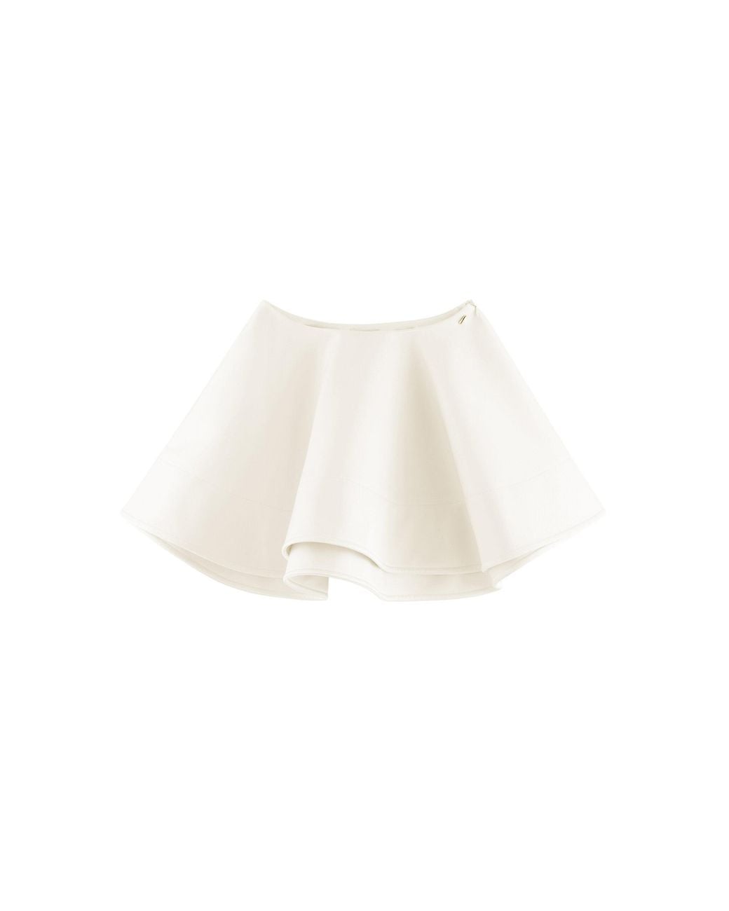 ARAKII White Exclusive Bell Satin Mini Skirt