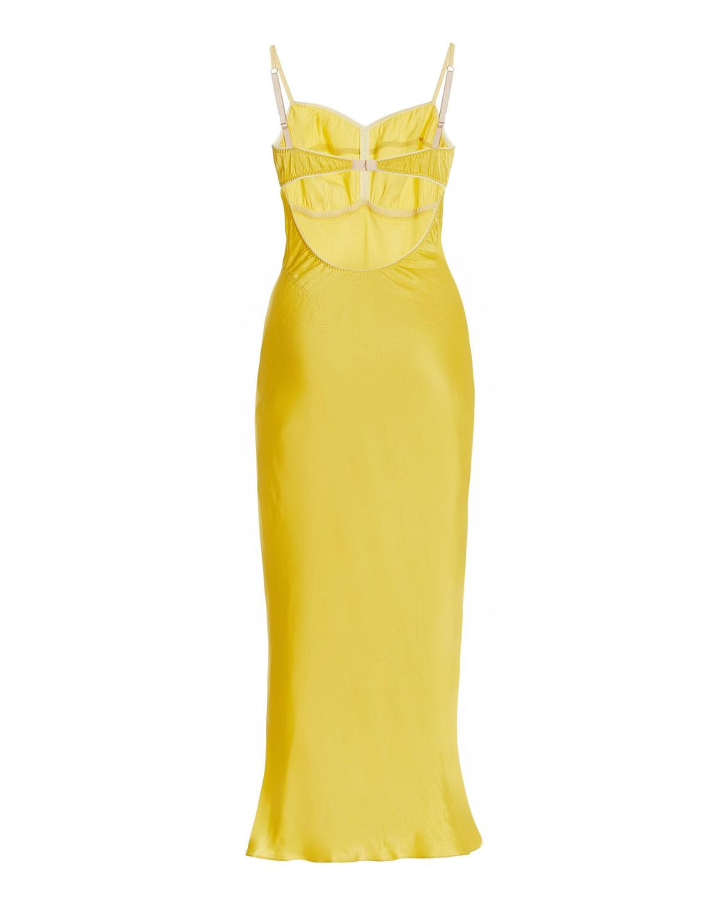 knee length dresses for ladies Yellow Floral Square Neck Side Leg Split Midi Dress