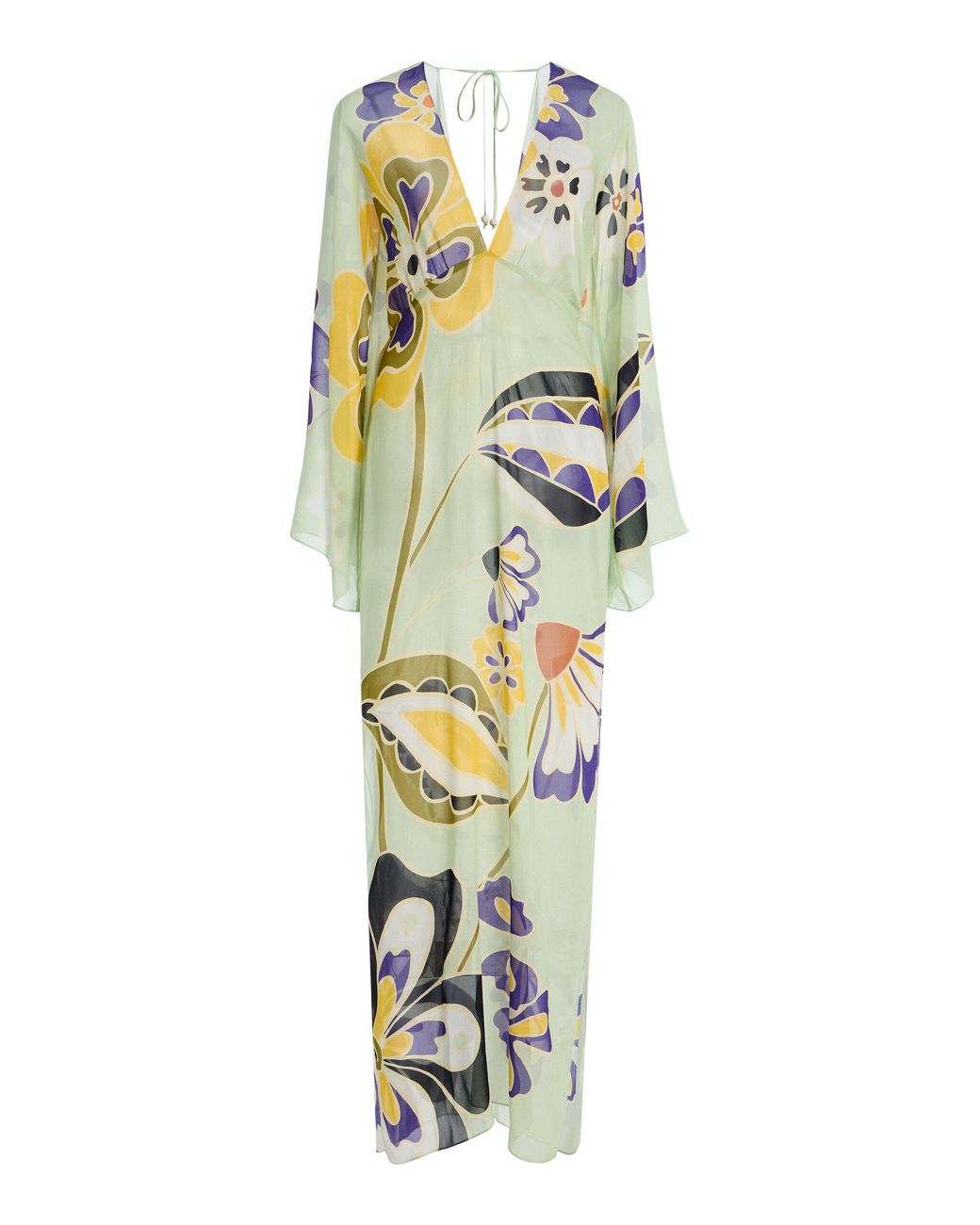Cala De La Cruz Metallic Exclusive La Isla Aysha Georgette Maxi Kaftan