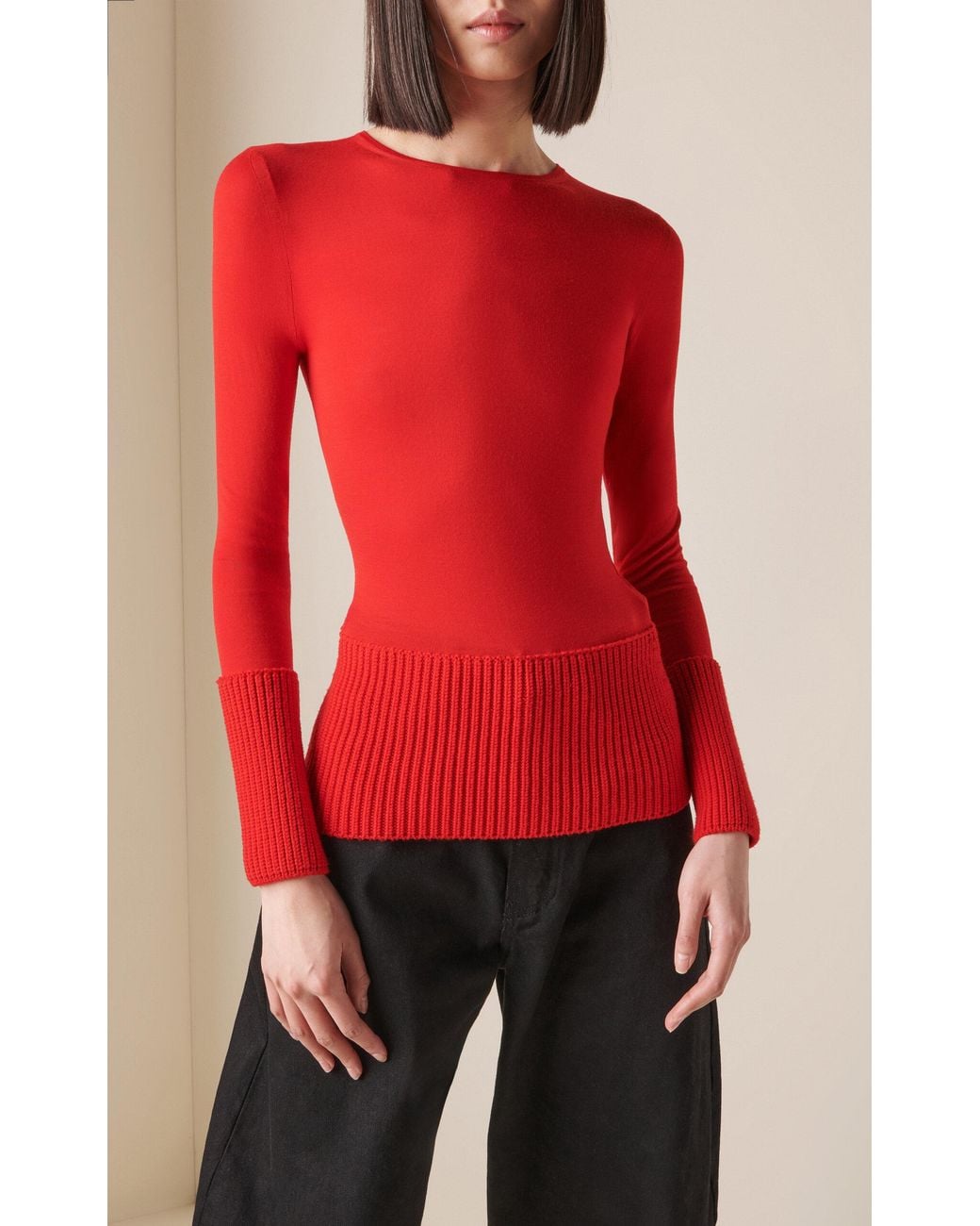 Alaïa Red Wool Top