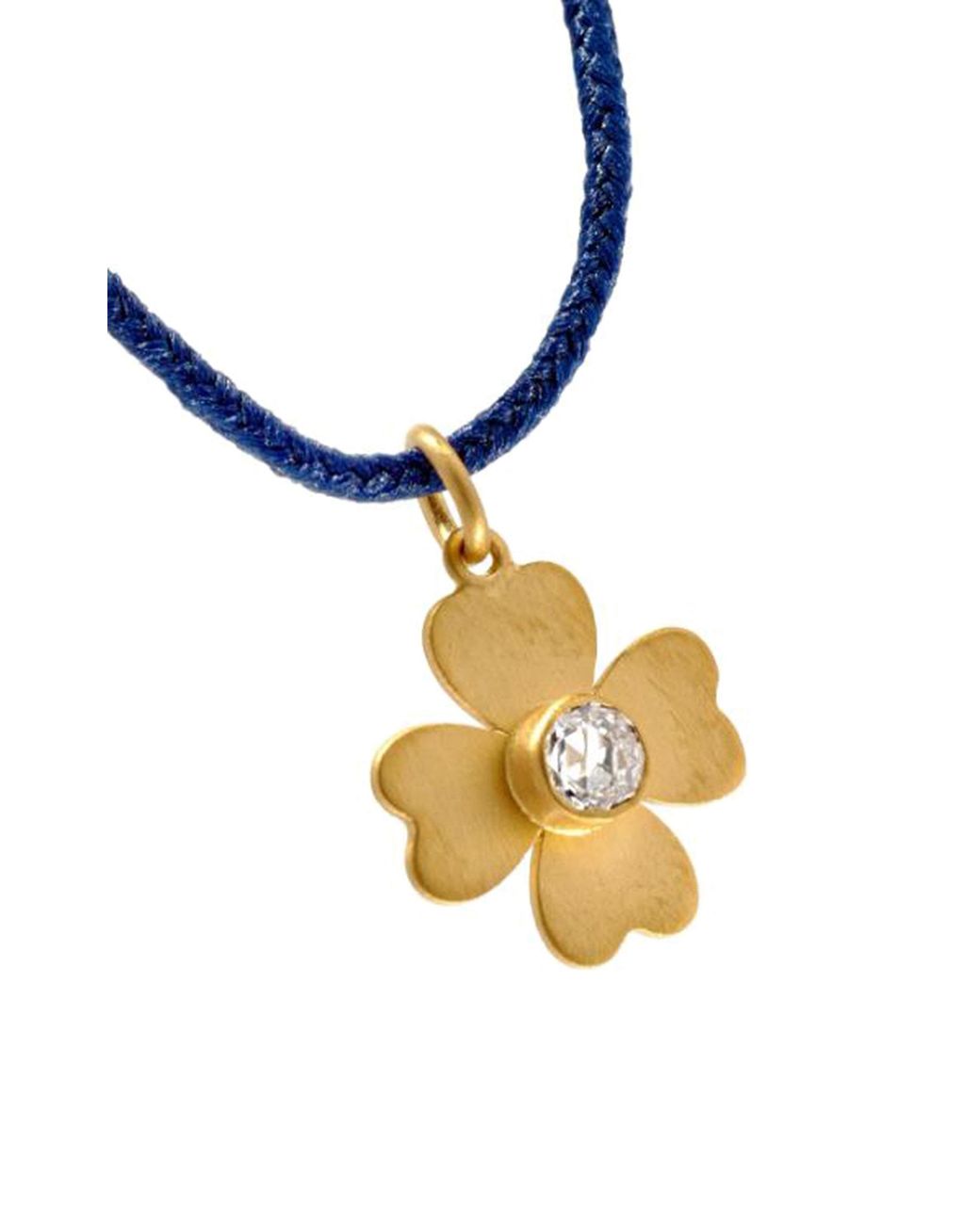 Marie-hélène De Taillac 22k Gold And Diamond Clover Charm Bracelet