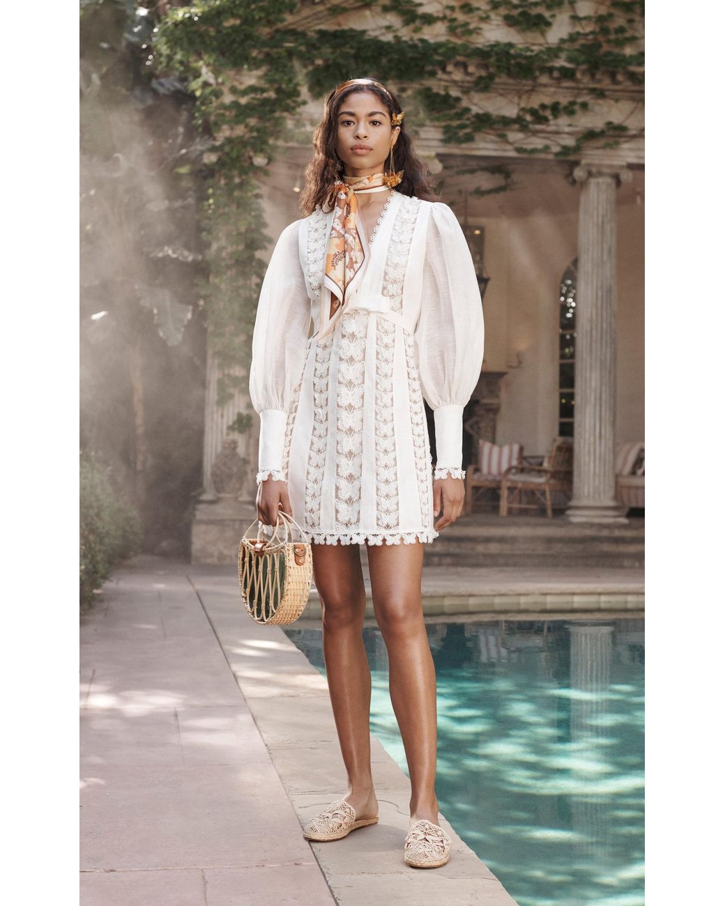 Zimmermann Super Eight Flutter Mini Dress in White Lyst