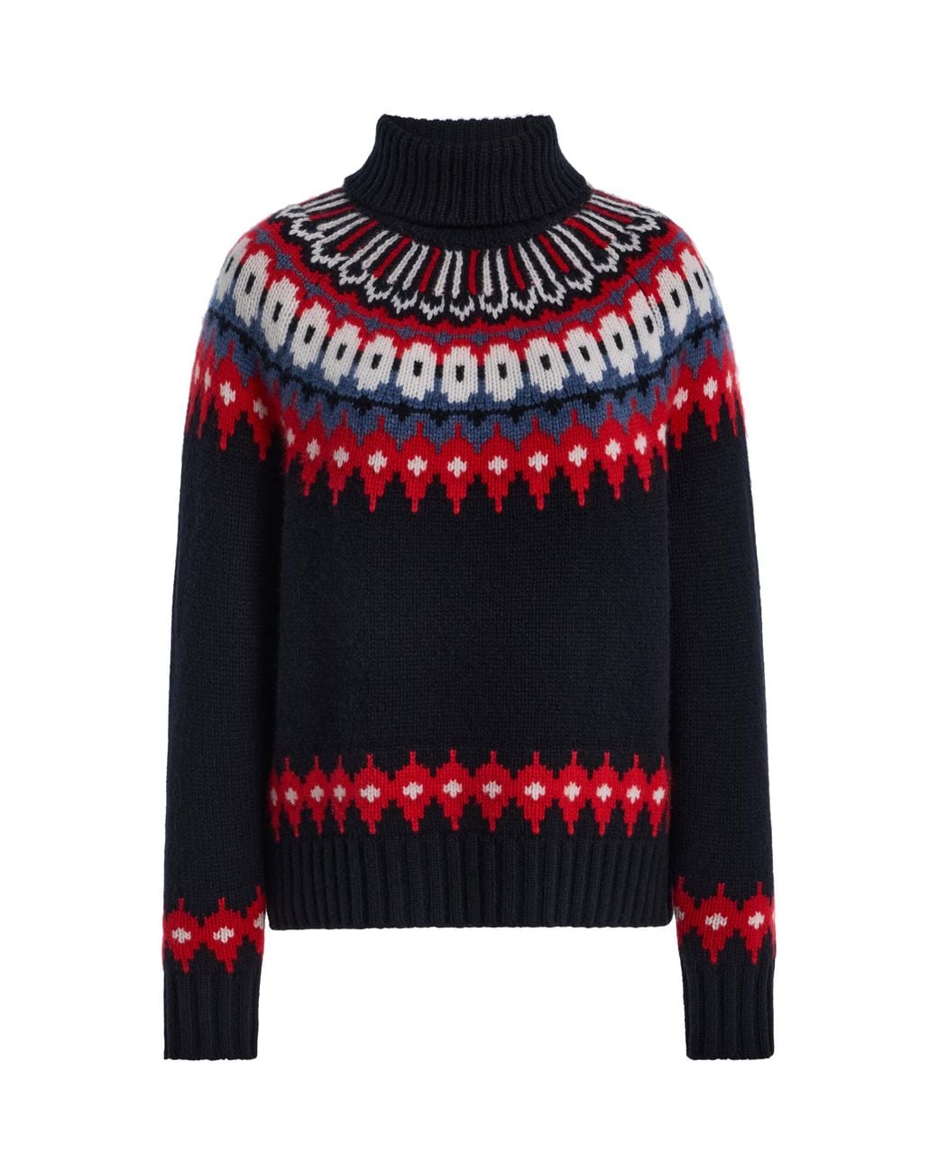 Bogner Black Ingrid Cashmere Fair Isle Sweater