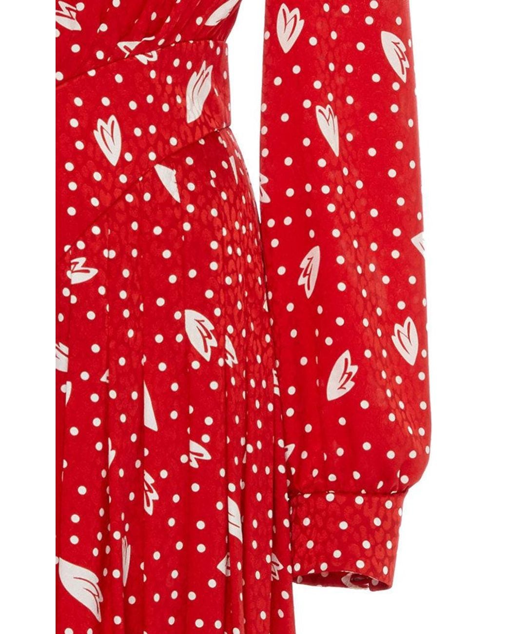fitted lace wedding dress The Red V Neck Polka Dot Lace Ruched Maxi Dress - Women's Navy Polka Dot  Cap Sleeve Dress - Red - Dresses main image 1
