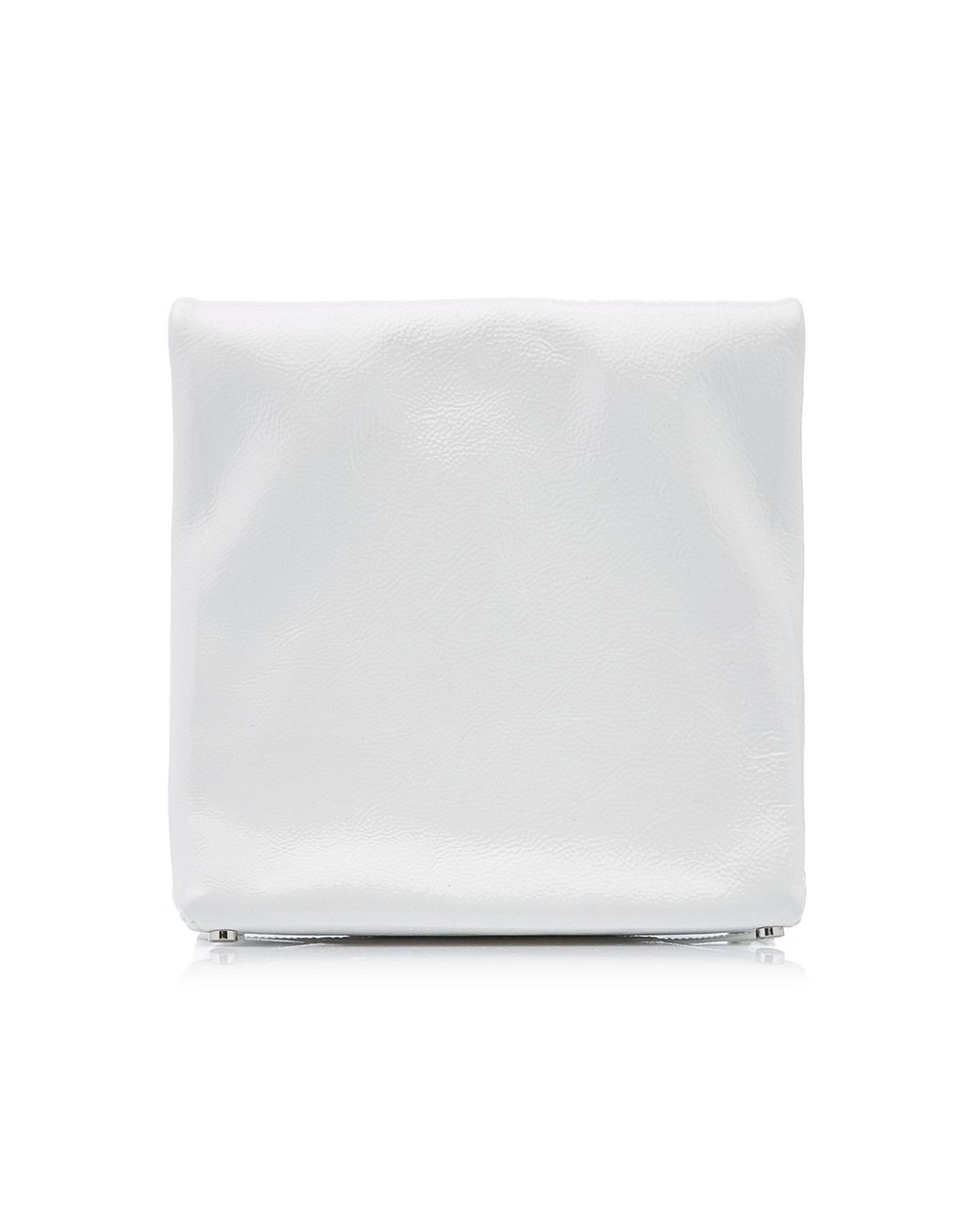 White patent deals leather clutch