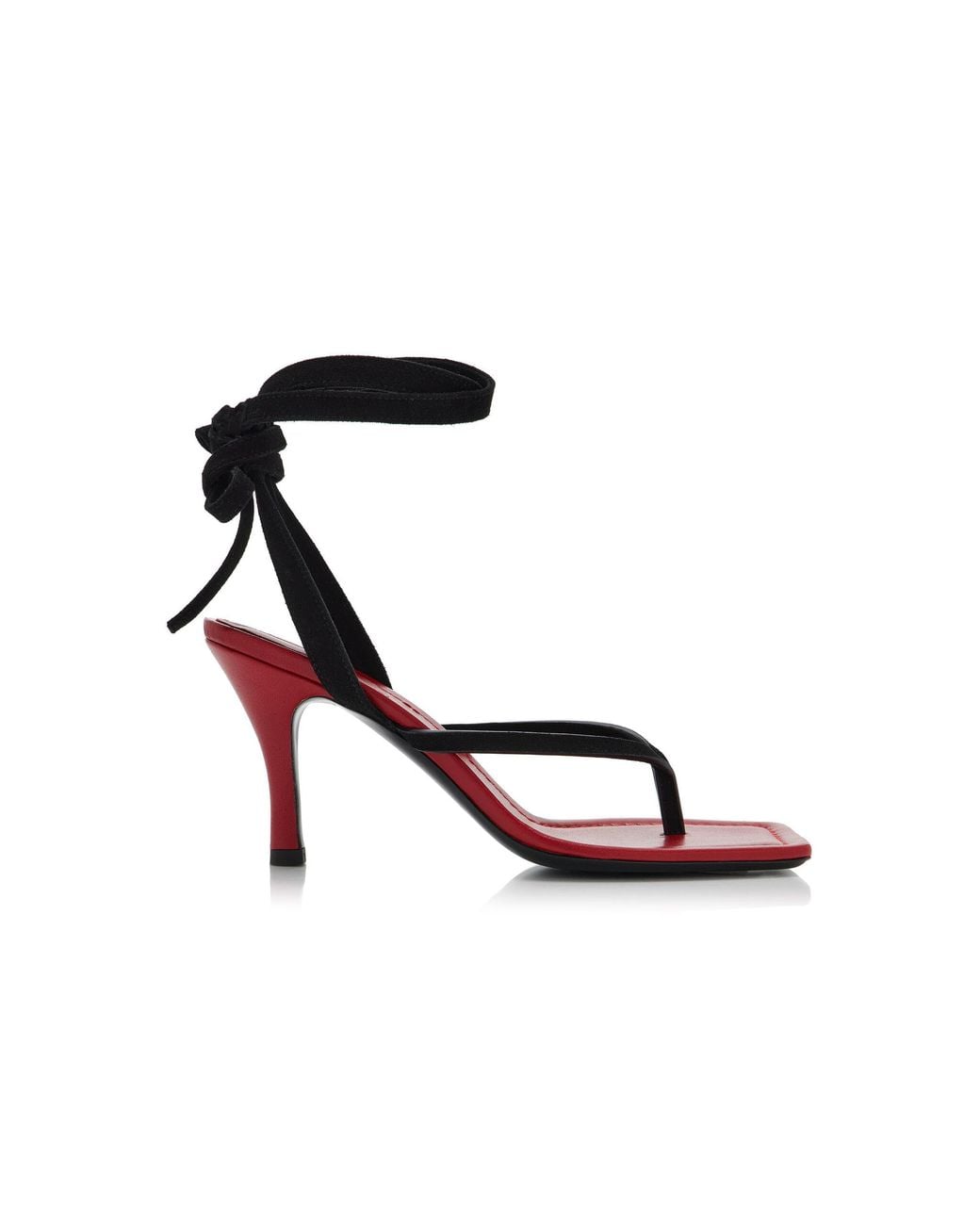 Christopher Esber Black Frida Flip Flop Heeled Leather Sandals