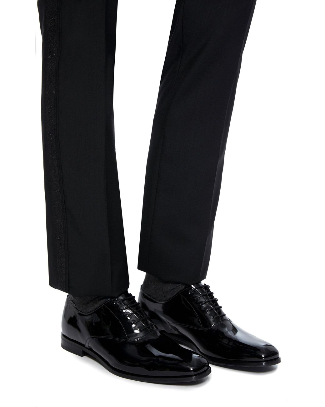 Prada Patent Leather Tuxedo Shoes in 