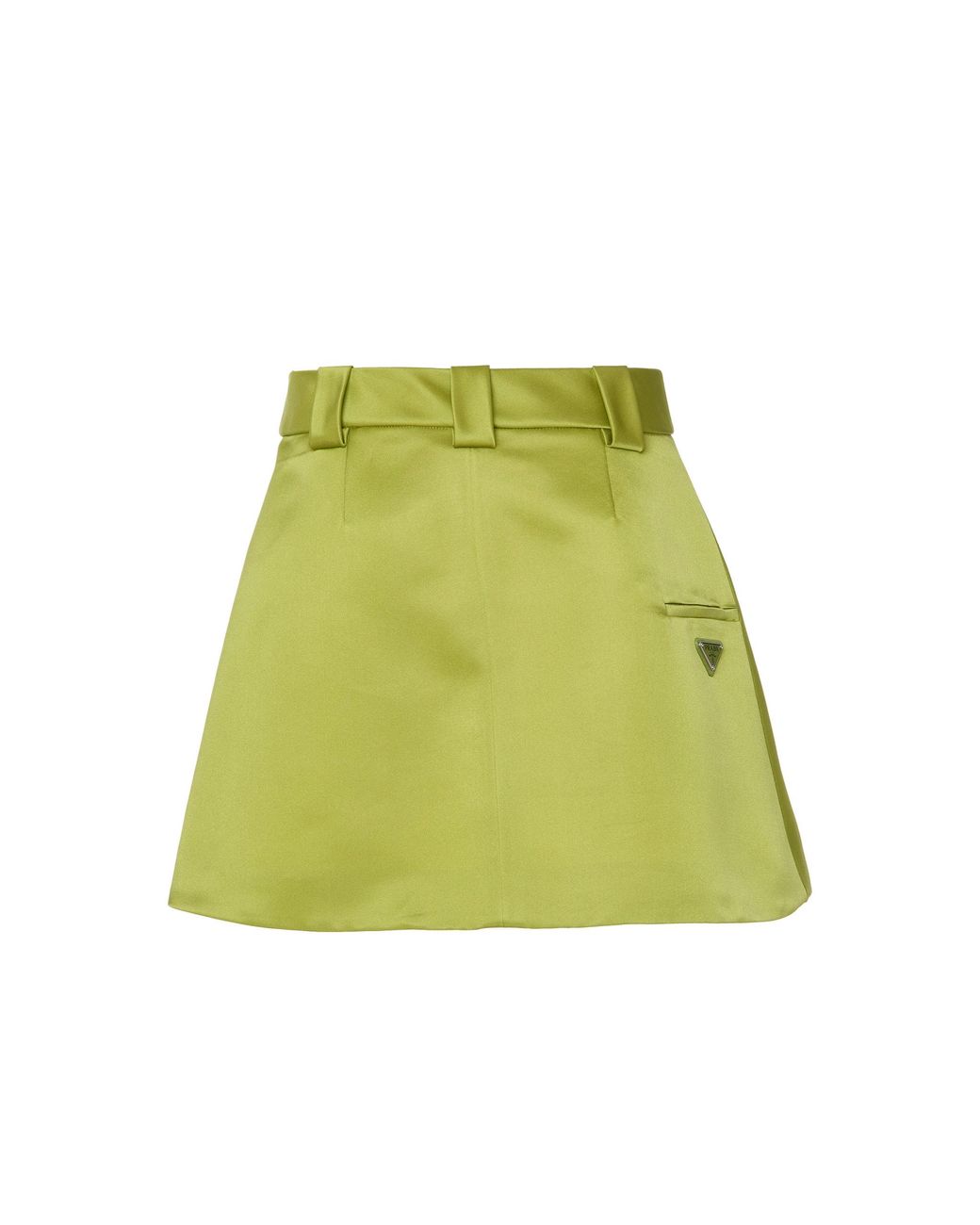 Prada Satin Wrap-effect Mini Skirt in Green | Lyst