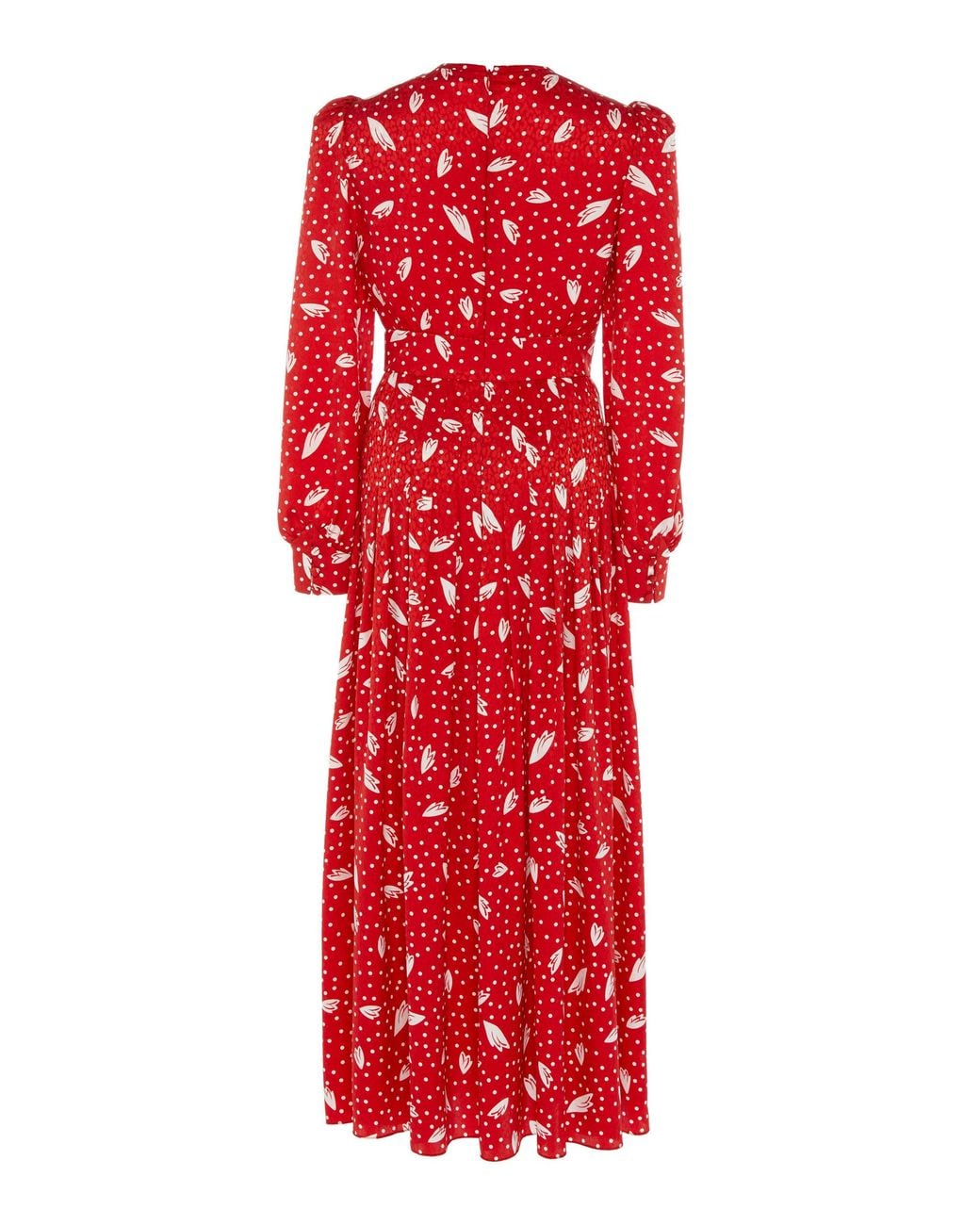 alessandra rich red polka dot dress Alessandra Rich Polka-dot Silk Dress in Red