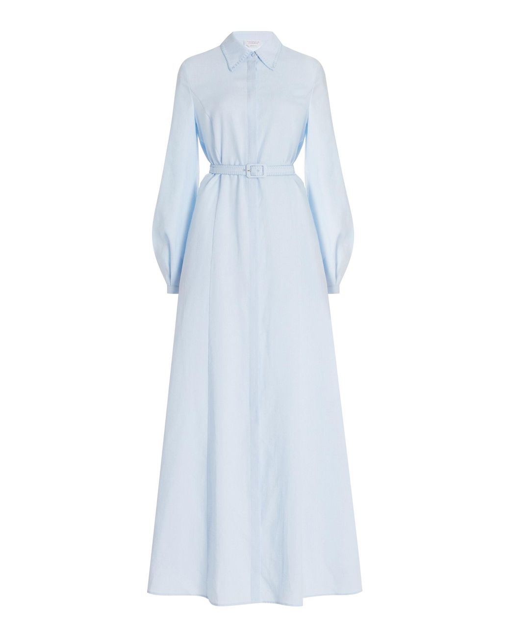 Gabriela Hearst Breton Linen Maxi Shirt Dress in Blue | Lyst