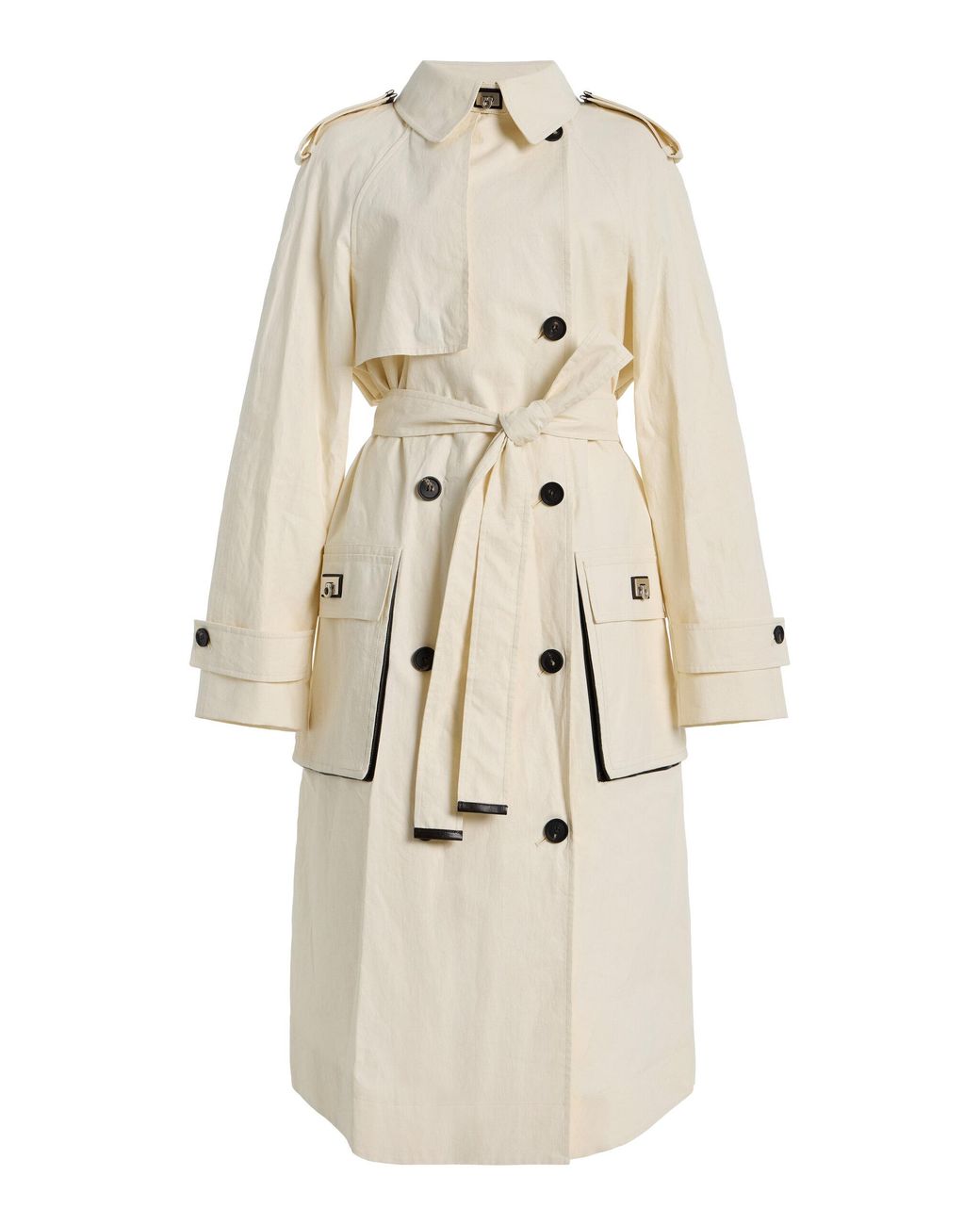 Ferragamo Natural Coated Linen Trench Coat