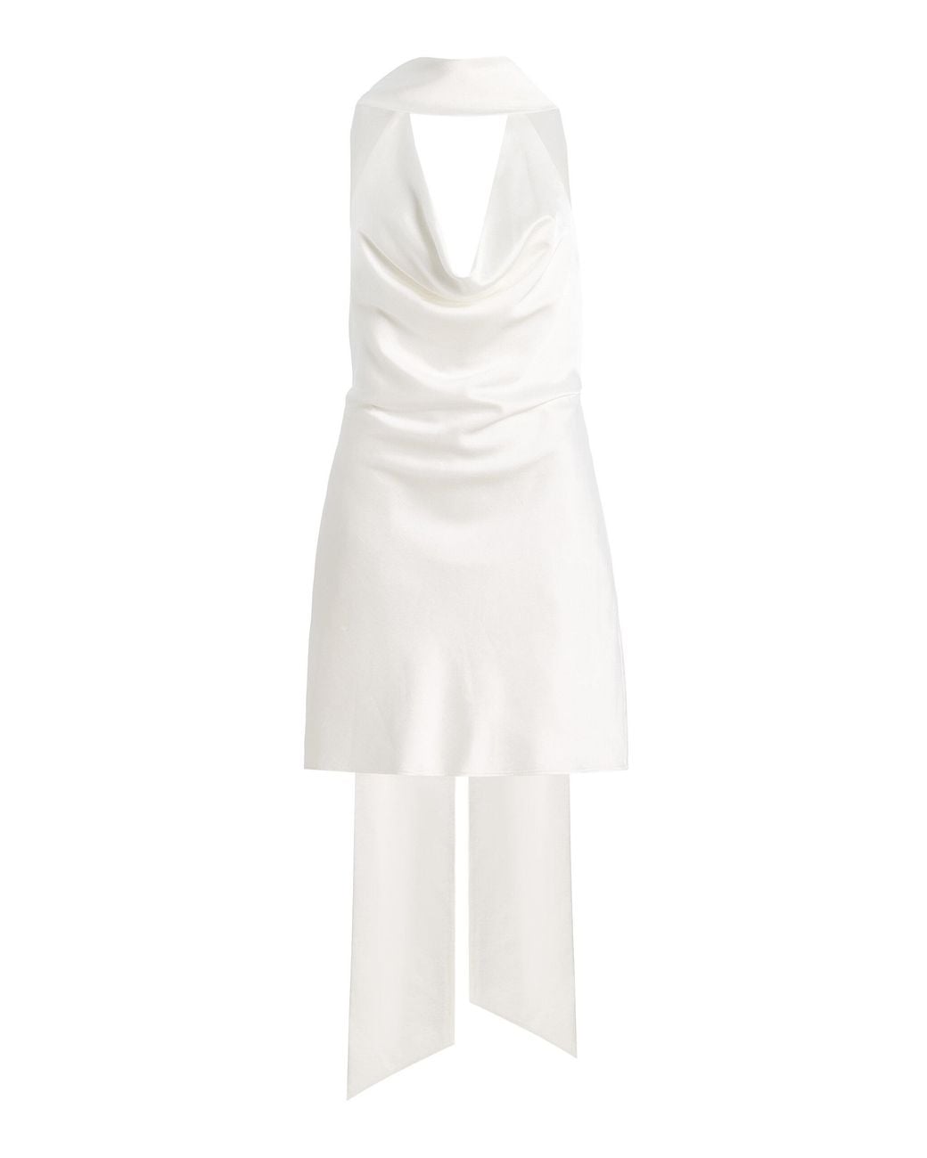 Significant Other White Exclusive Luka Draped Satin Mini Dress