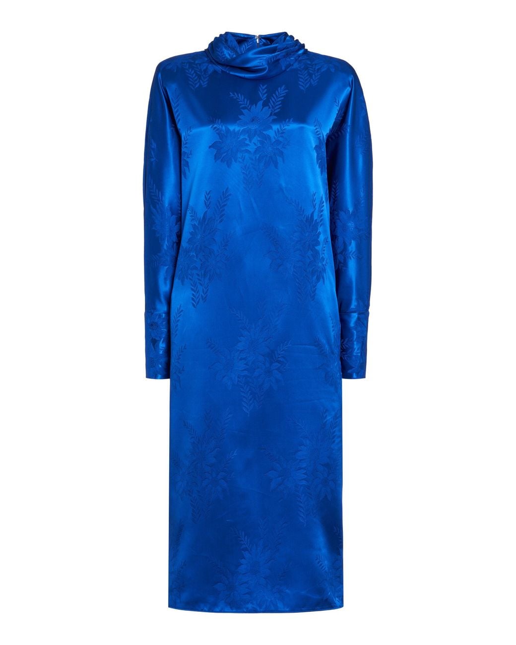 Valentino Garavani Blue Floral Jacquard Midi Dress