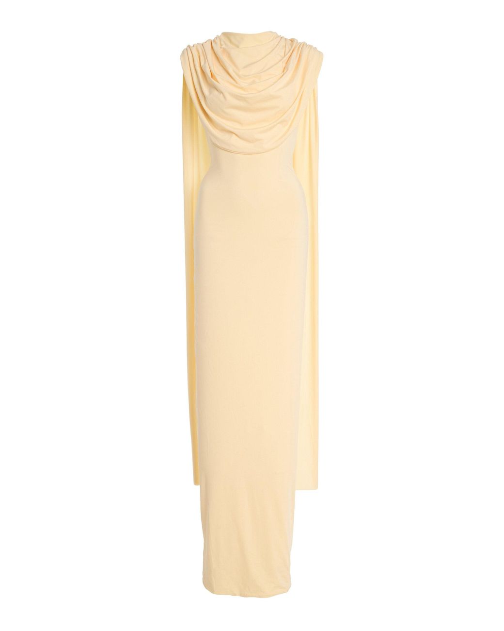 Maygel Coronel Batista Draped Jersey Maxi Dress in White | Lyst