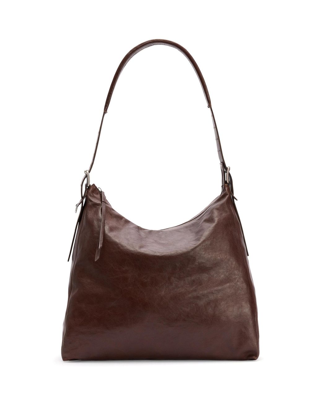 Lemaire Brown Belted Leather Hobo Bag