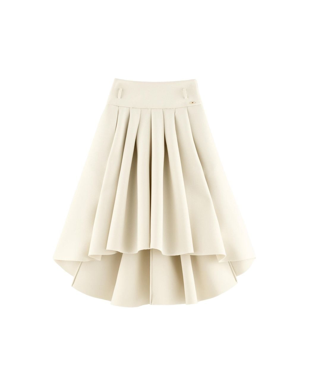 ARAKII White Exclusive Scuba Pleated Crepe Midi Skirt