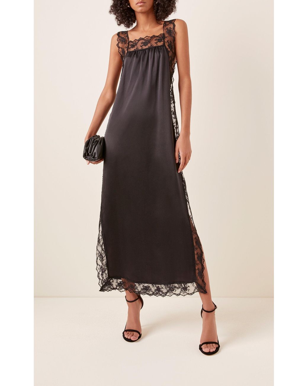 SIR. Aries Lace-trimmed Silk-satin Slip Dress in Black | Lyst SIR. Aries Lace-trimmed Silk-satin Slip Dress in Black | Lyst