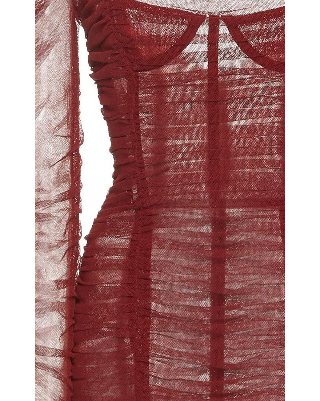 Dolce & Gabbana Ruched Tulle Midi Dress in Red | Lyst Dolce & Gabbana Ruched Tulle Midi Dress in Red | Lyst