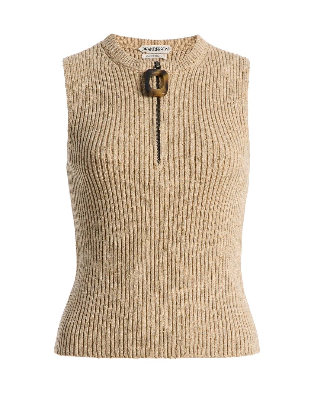 J.W. Anderson Natural Zipped Cotton-Blend Tank Top