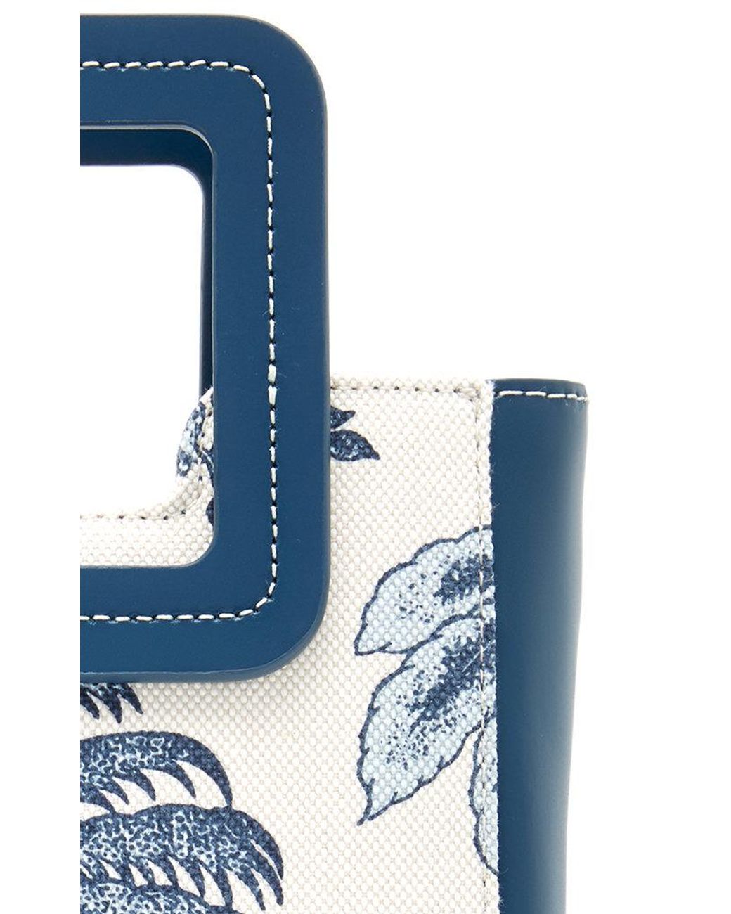 Staud Mini Shirley Majorca Toile Tote Bag In Blue,white,light Blue