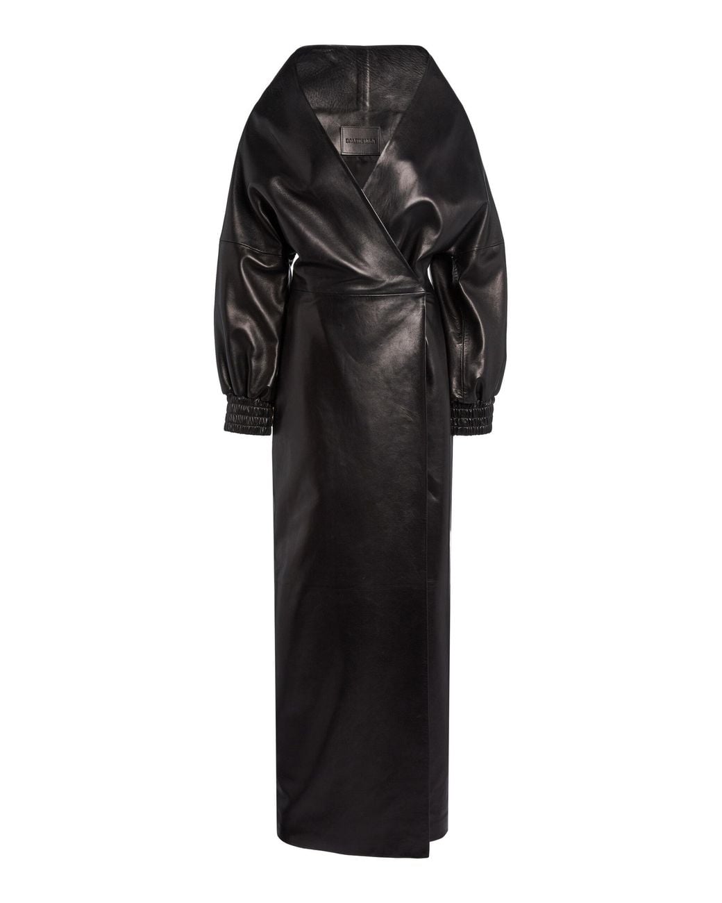 balenciaga leather dress Wrap in Black x-sibling-handle:montreal-sleeved-dress-charcoal