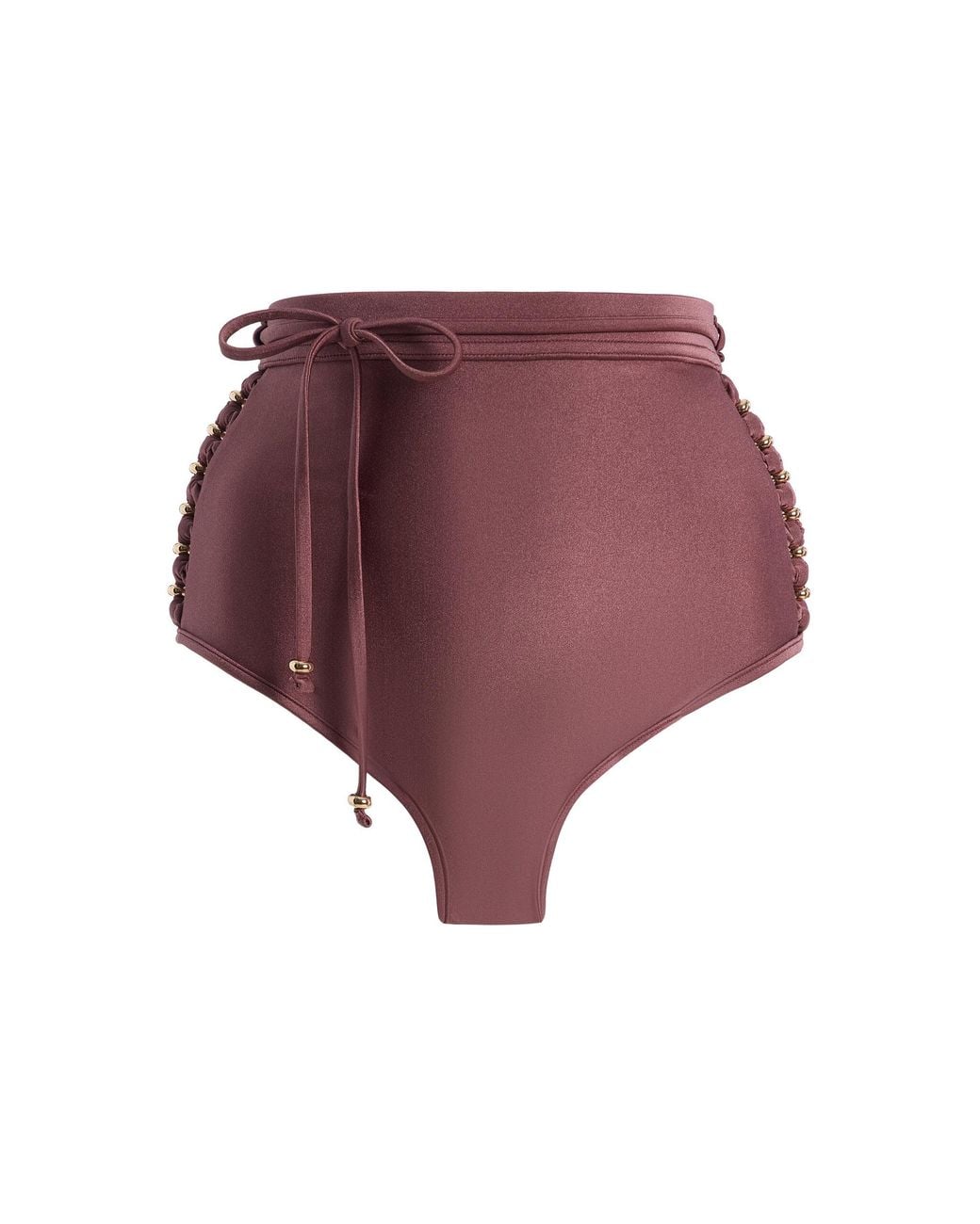 Zimmermann Purple Aster Beaded High-Rise Bikini Bottom
