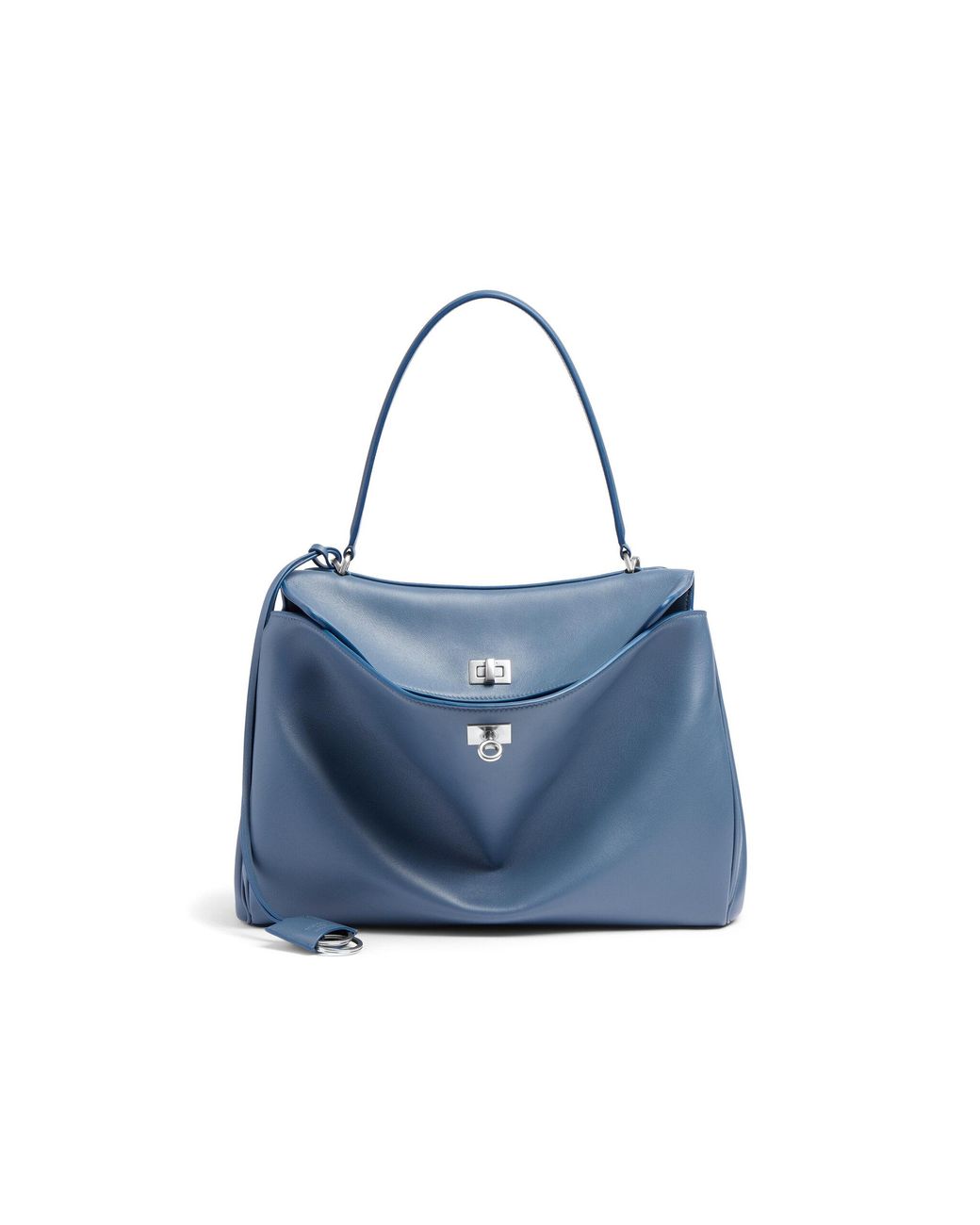 Balenciaga Blue Rodeo Medium Leather Top Handle Bag