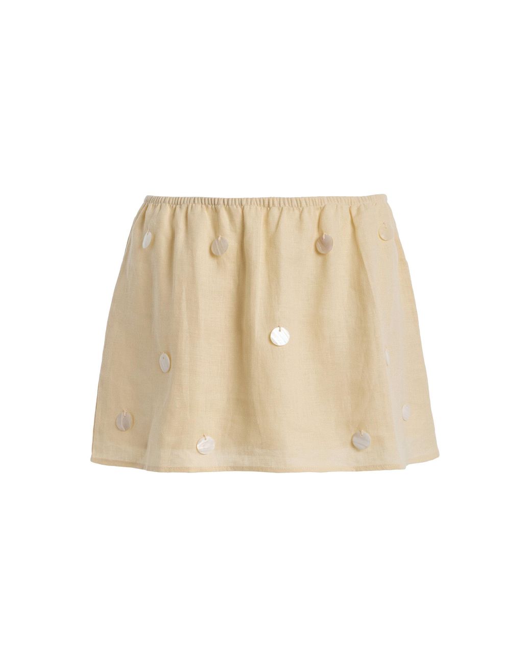 ELCE Natural Oceane Embellished Linen Mini Skirt