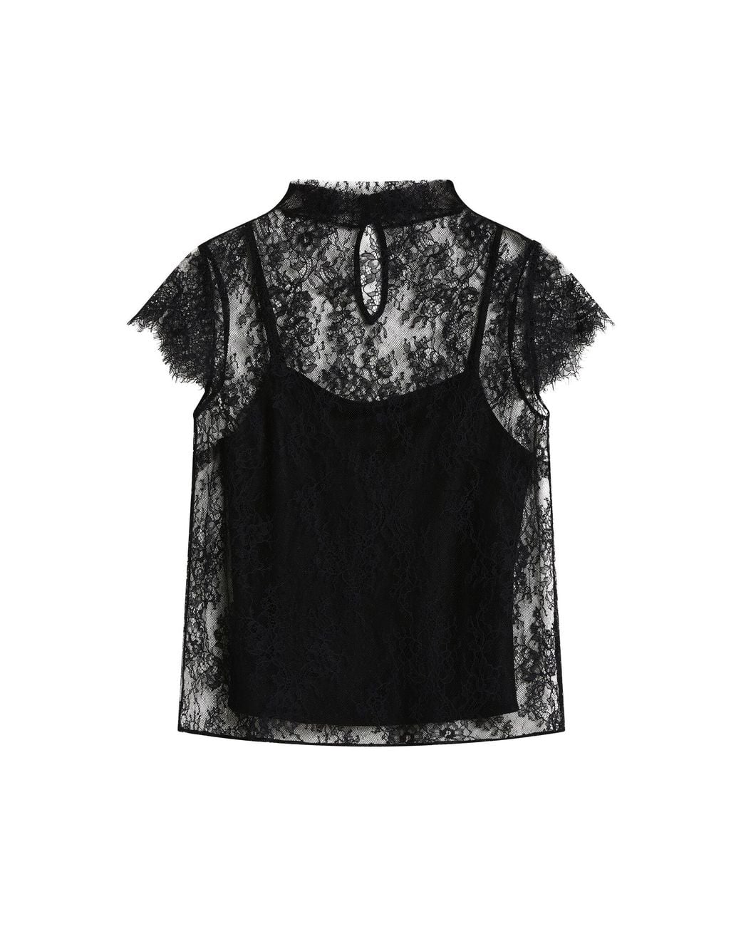 Posse Black Blake Silk Lace Top