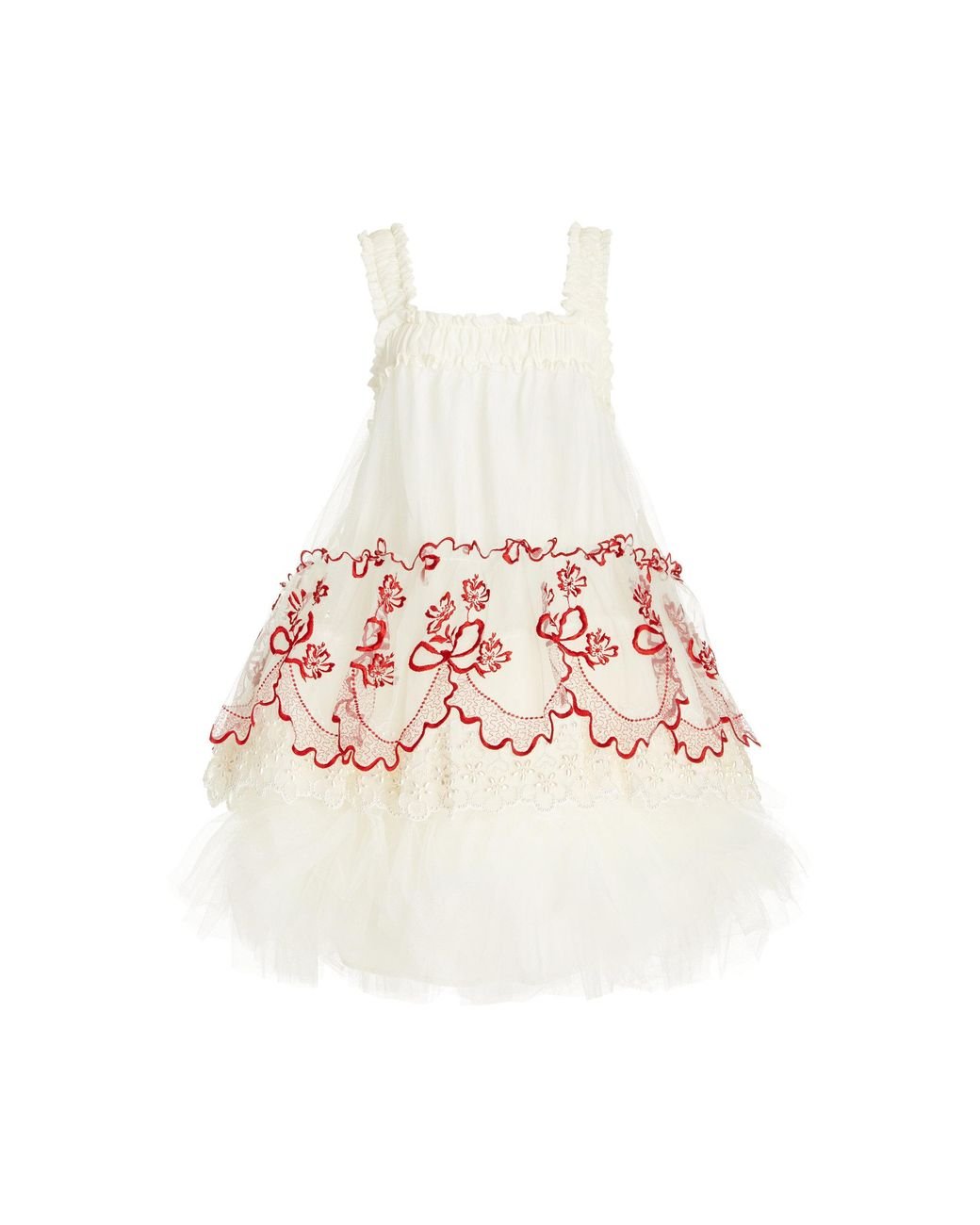 〓Simone Rocha〓Tiered Tulle Overlay Dress Authentic Simone Rocha Tiered Tulle Overlay Dress White Size
