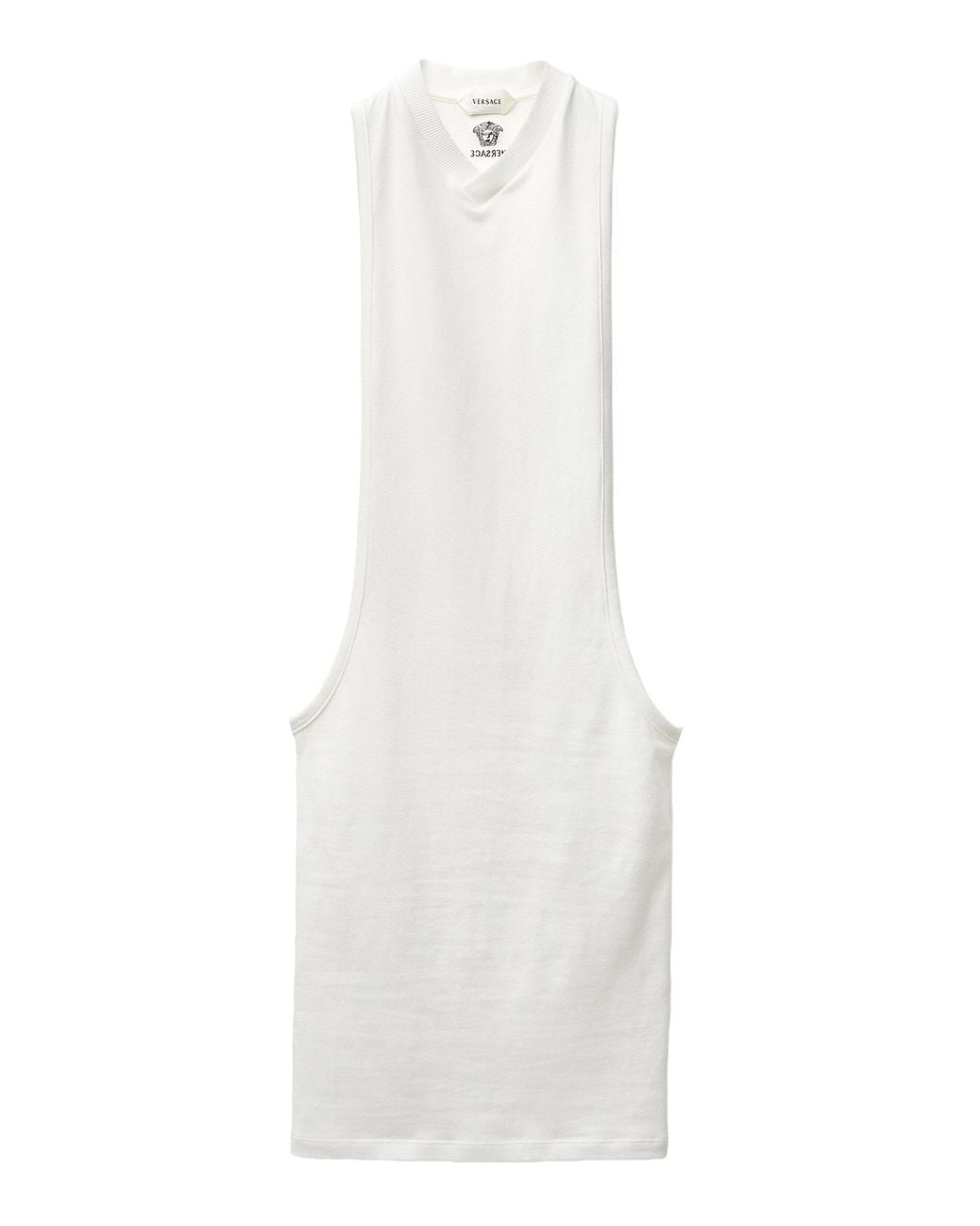 Versace Black Embroidered Stretch-Cotton Mini Dress