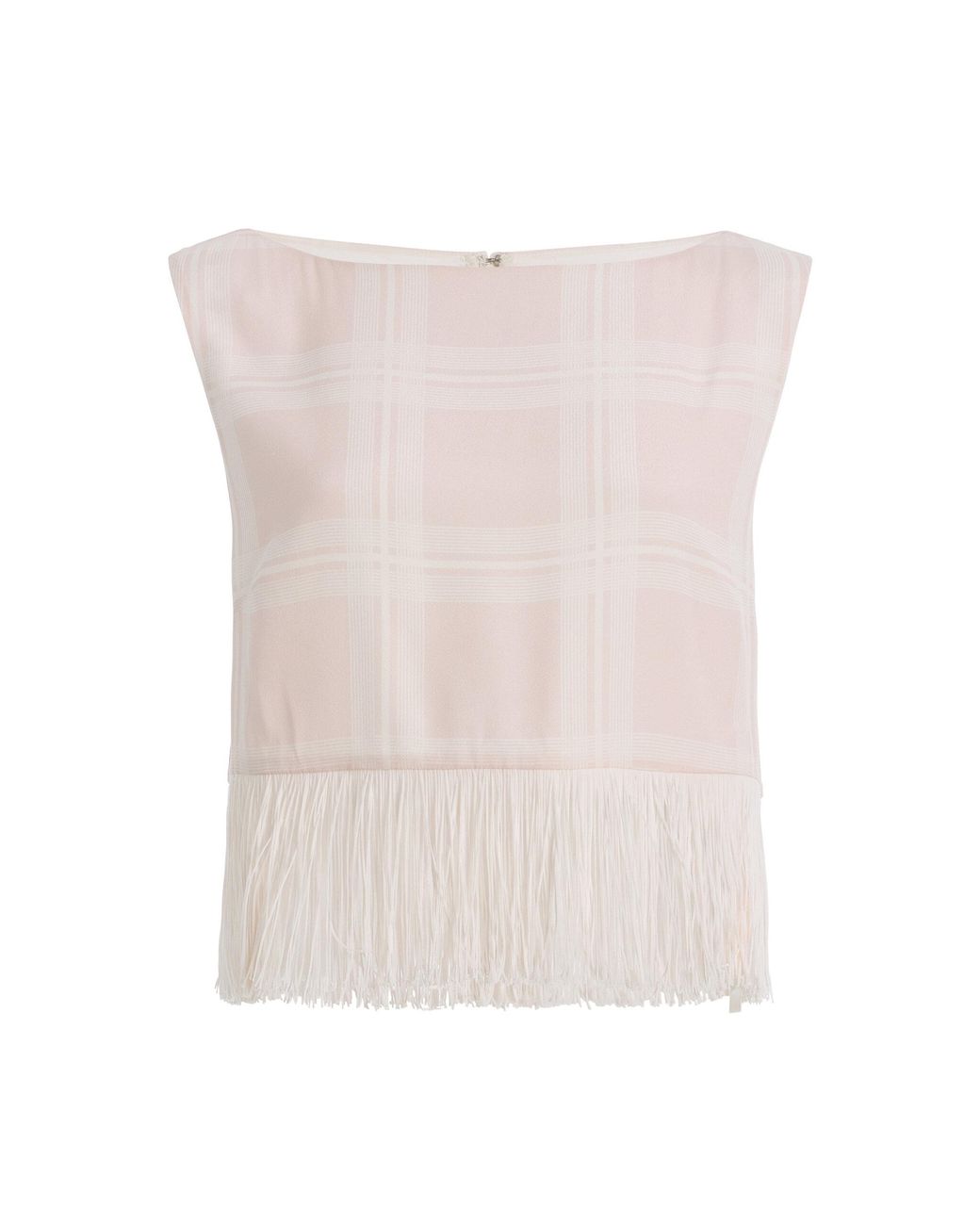 Posse White Exclusive La Isla Lola Plaid Crepe Top