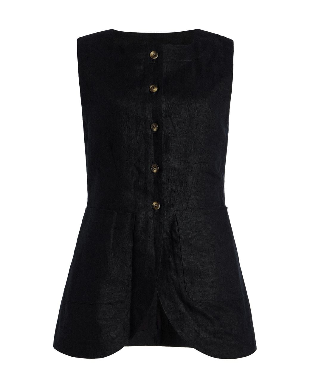 Posse Black Emma Linen-blend Vest