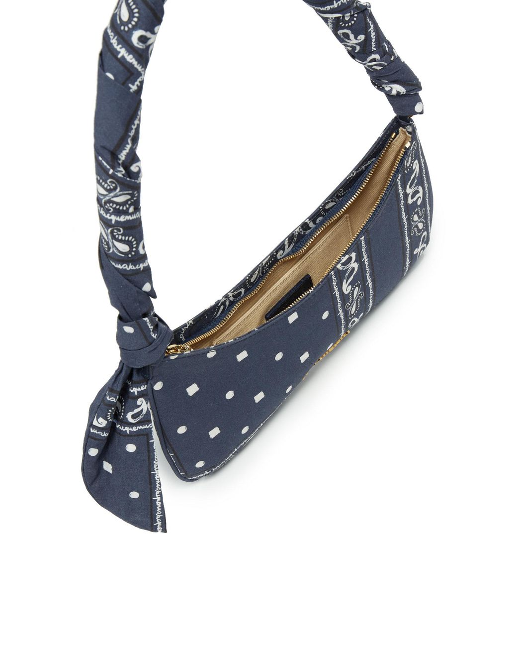 【23AW NEW】JACQUEMUS_woman / Le Bisou バンダナ バッグ /Navy JACQUEMUS Le Bisou Cadenas Bag in Dark Navy | FWRD