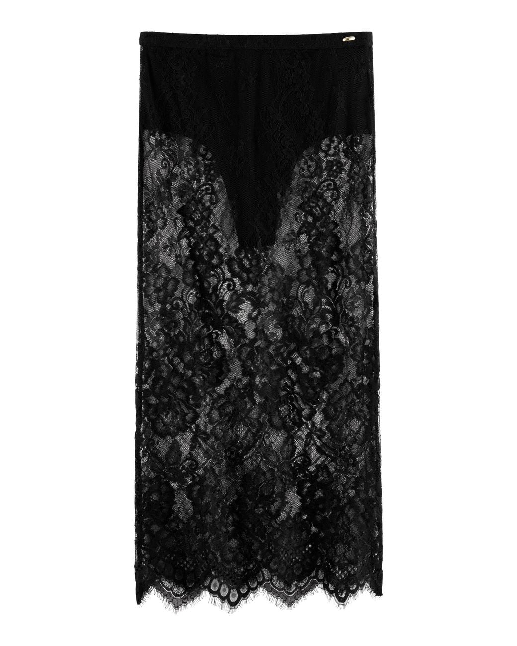 ARAKII Black Exclusive Lace Midi Skirt