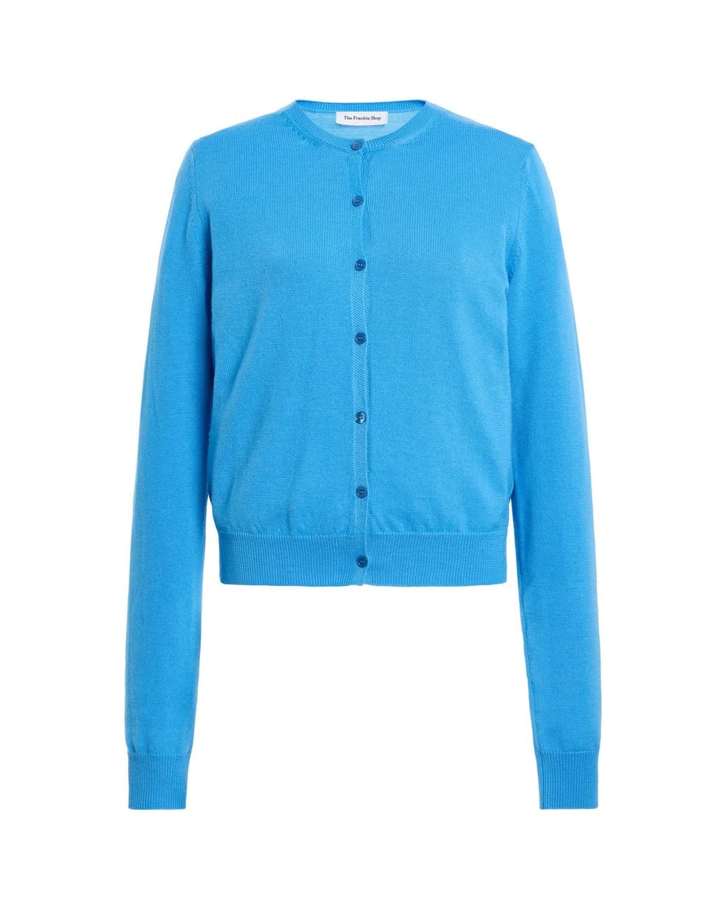 Frankie Shop Blue Nomi Knit Wool Cardigan