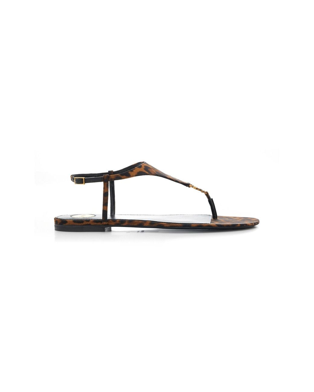 Saint Laurent Multicolor Cassandra Leopard-Print Grosgrain Sandals