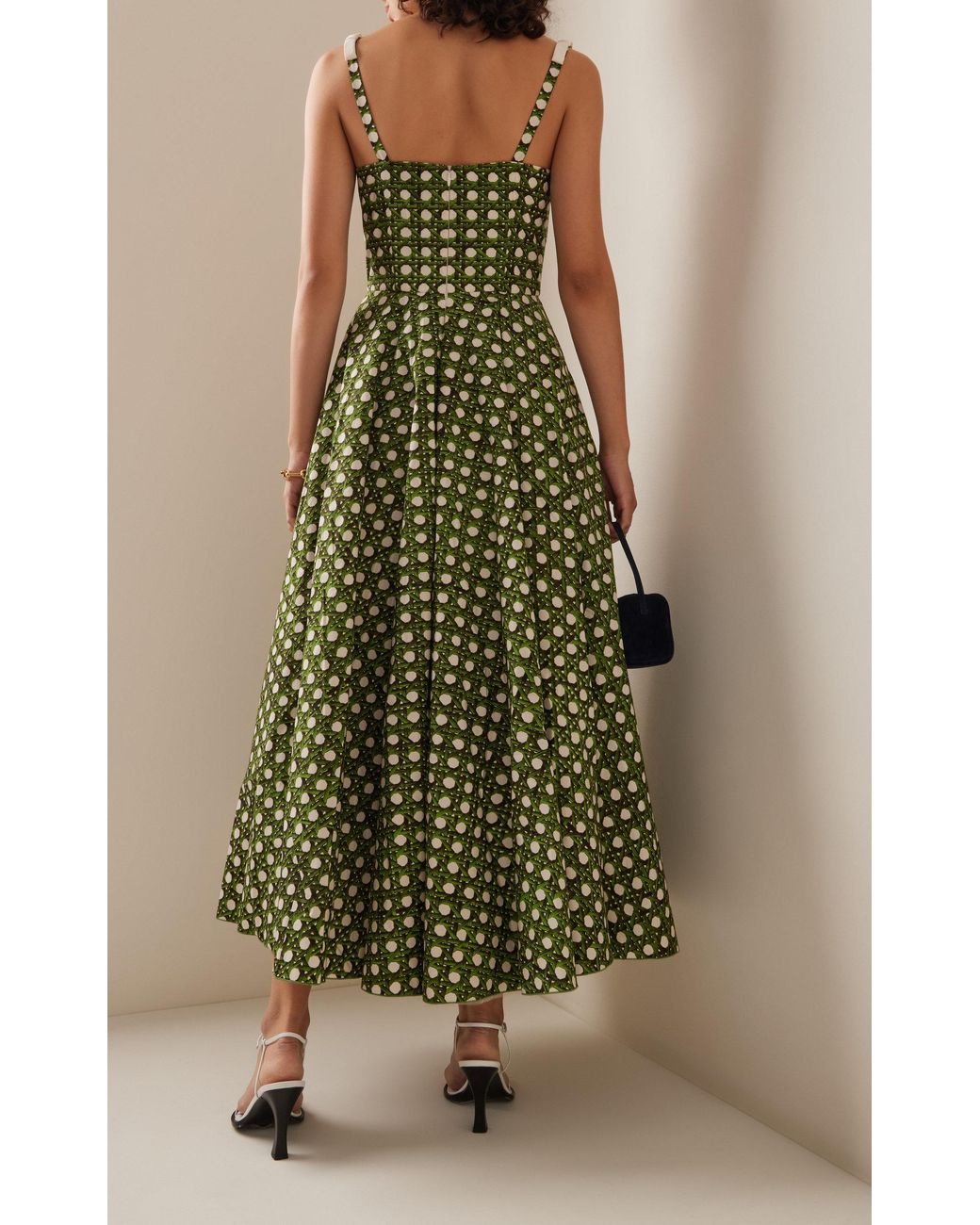 Giambattista Valli Poplin Treillage Midi Dress in Green | Lyst