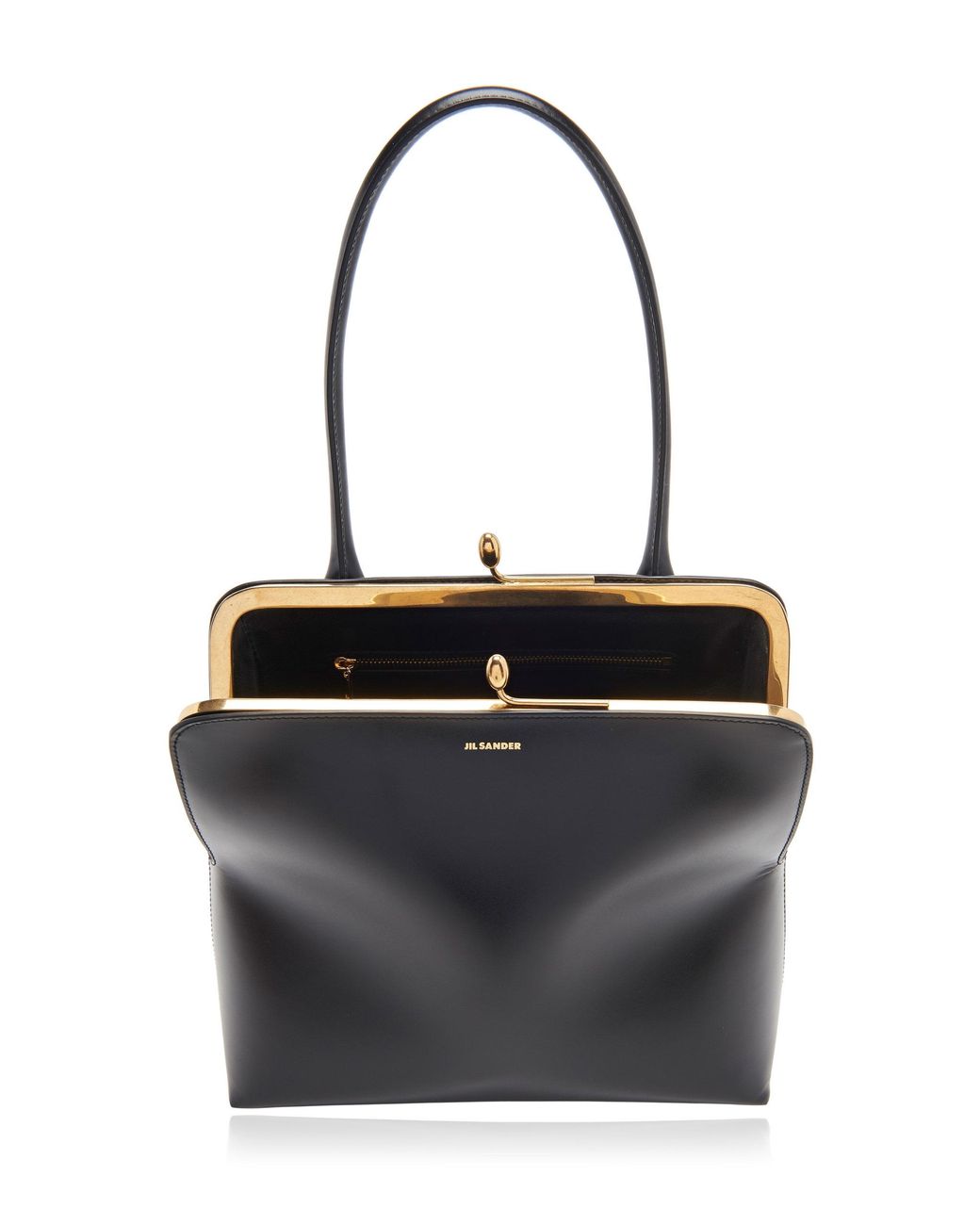 Jil Sander Mini Goji Frame Leather Top Handle Bag in Black | Lyst